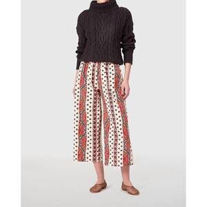 NEW LIVRO wide leg travel pants in crimson mosaic